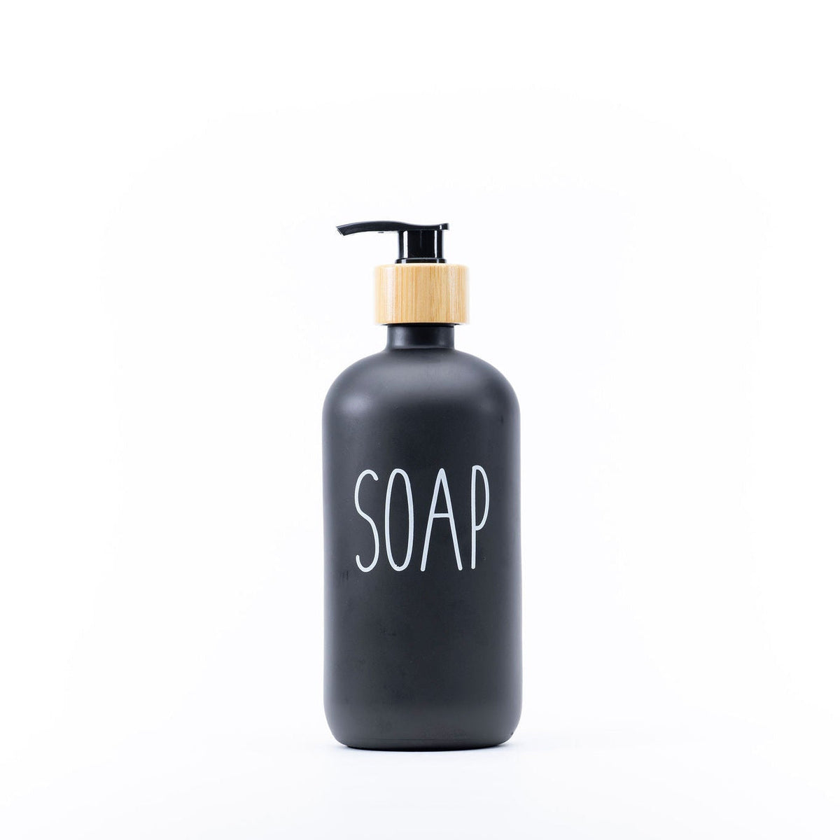 Glass Pump Bottles and Bamboo Tray Set – 2 x 500ml