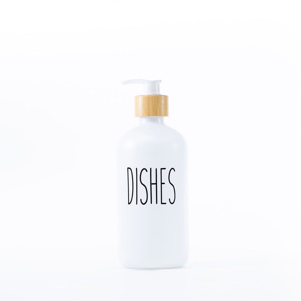 Glass Pump Bottles and Bamboo Tray Set – 2 x 500ml