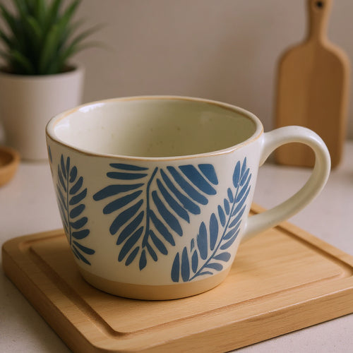 SueChef product image for Botanical Stoneware Mug – Hand-Painted Design