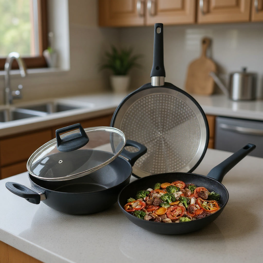 SueChef product image for Ceramic-Coated Cookware Set