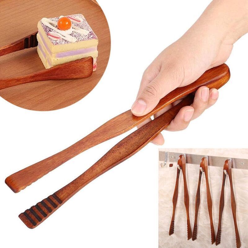 Bamboo Toaster Tongs – 26.5cm kitchen tongs for SueChef kitchenware
