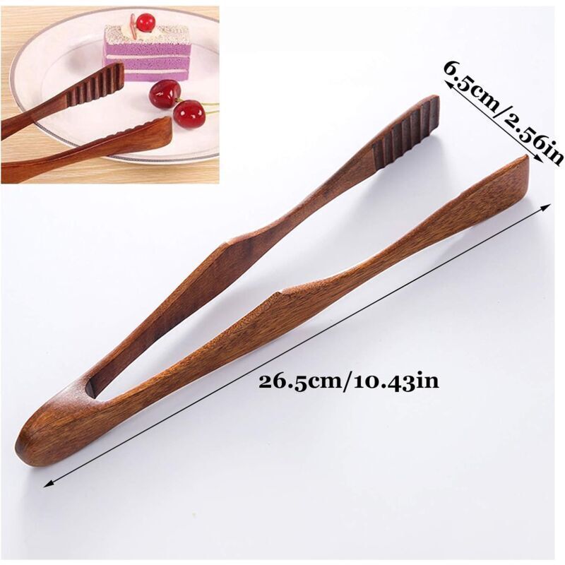 Bamboo Toaster Tongs – 26.5cm kitchen tongs for SueChef kitchenware