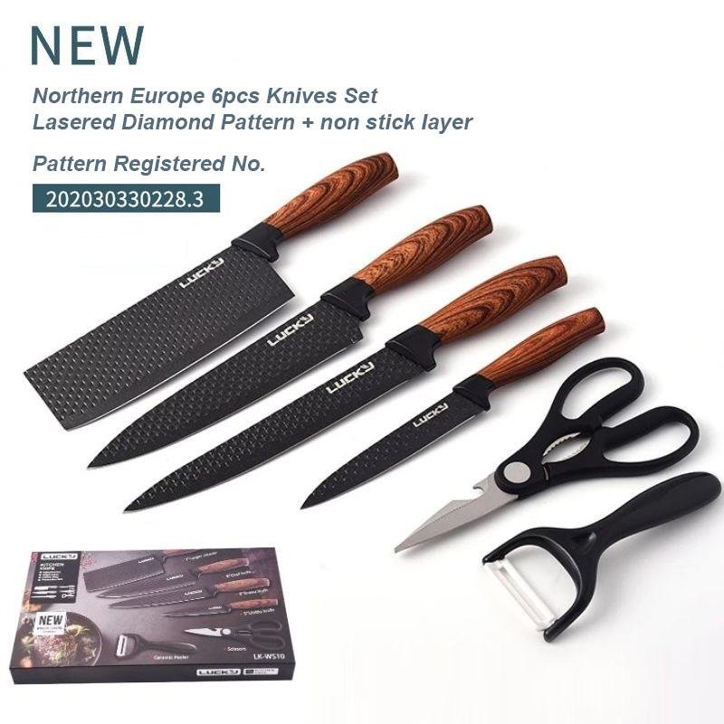 Everich Stainless Steel Knife Set – 6 Piece knife sets for SueChef kitchenware