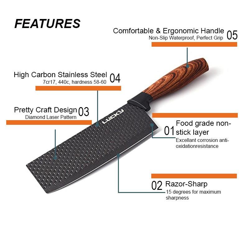 Everich Stainless Steel Knife Set – 6 Piece knife sets for SueChef kitchenware