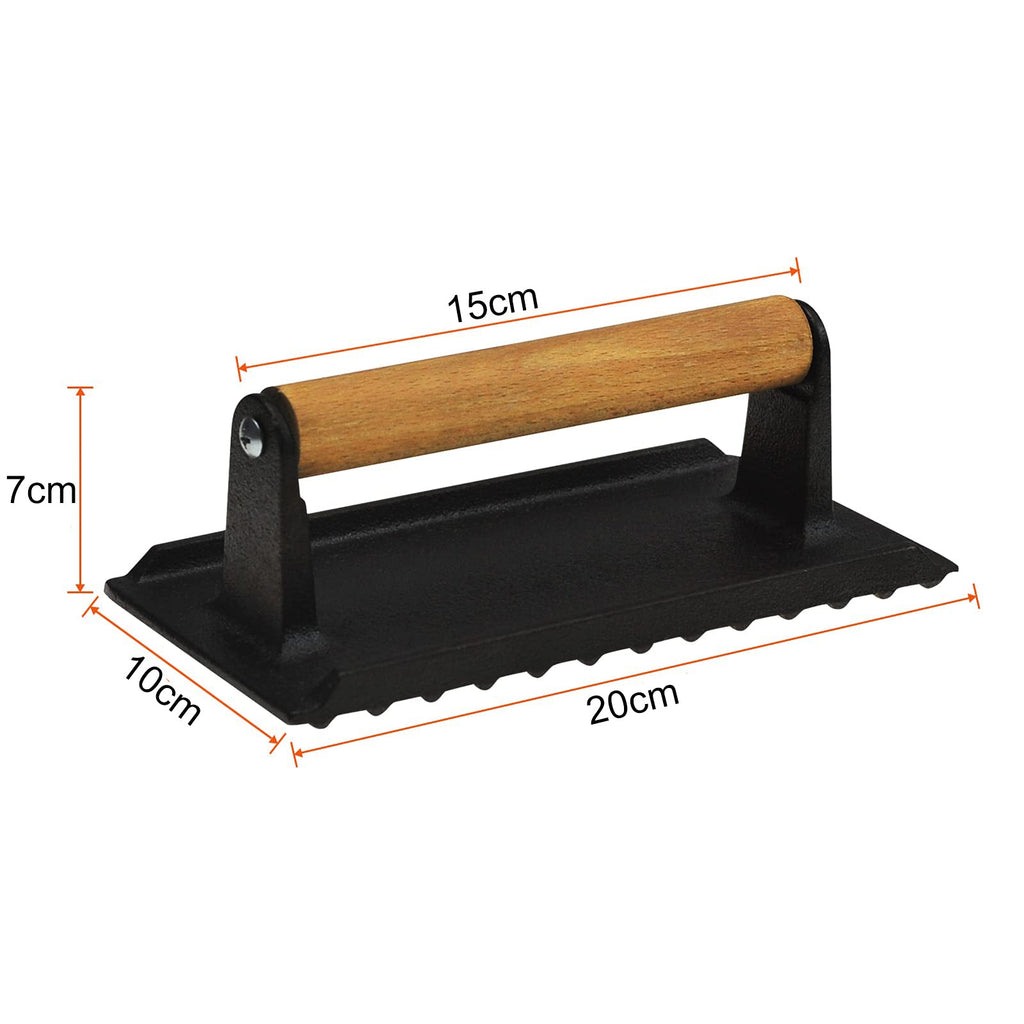 Cast Iron Grill & Burger Press Set bbq tools for SueChef kitchenware