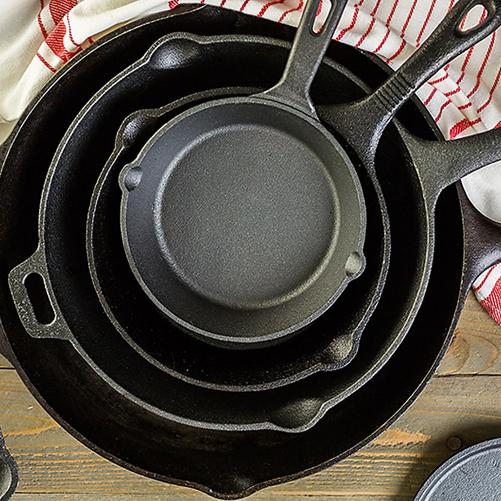 NNEDSZ Pre Seasoned Cast Iron Skillet Fry Pan Set 3 Pcs Frying Pan Set-1