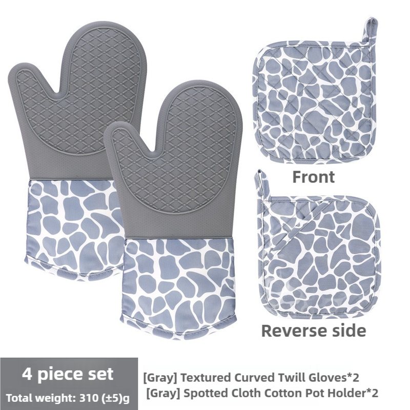 Silicone Oven Mitt & Pot Holder Set – 4 Piece oven mitts & pot holders for SueChef kitchenware