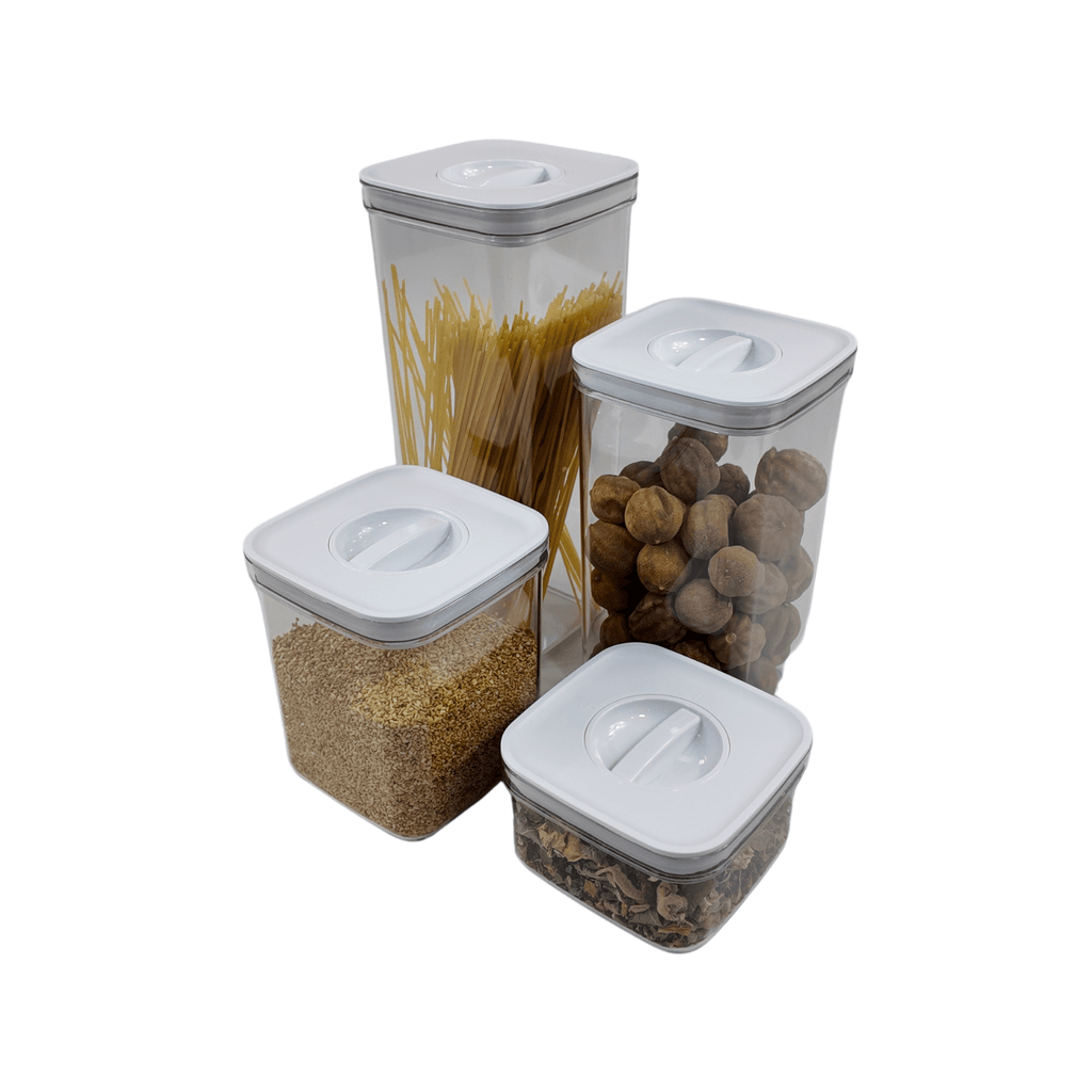 White Twist Canister Set – 16 Pack pantry storage for SueChef kitchenware
