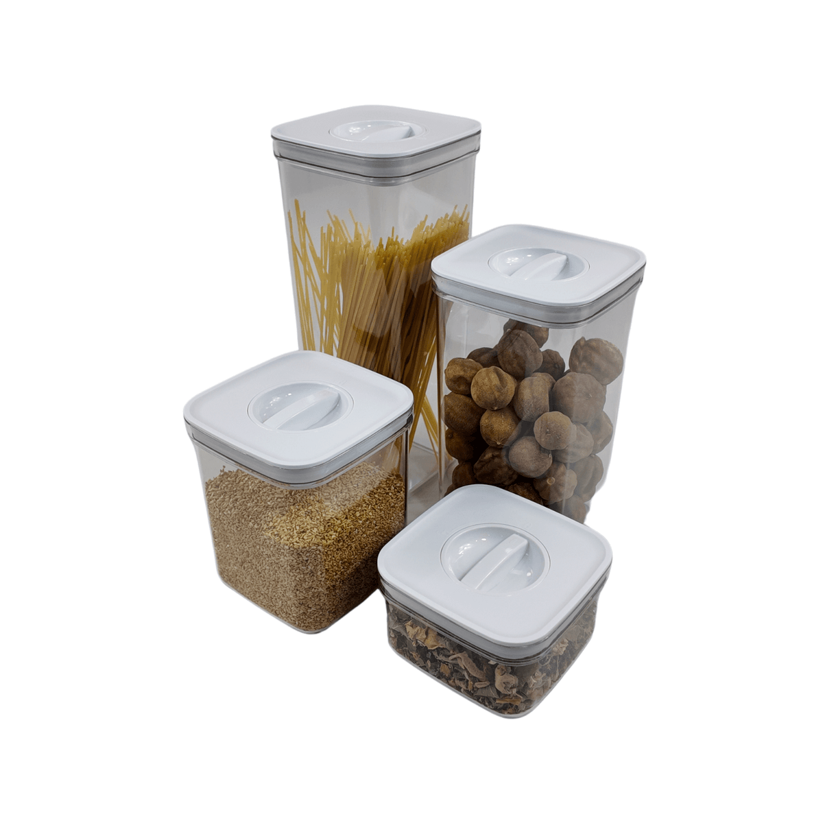 White Twist Canister Set – 16 Pack pantry storage for SueChef kitchenware