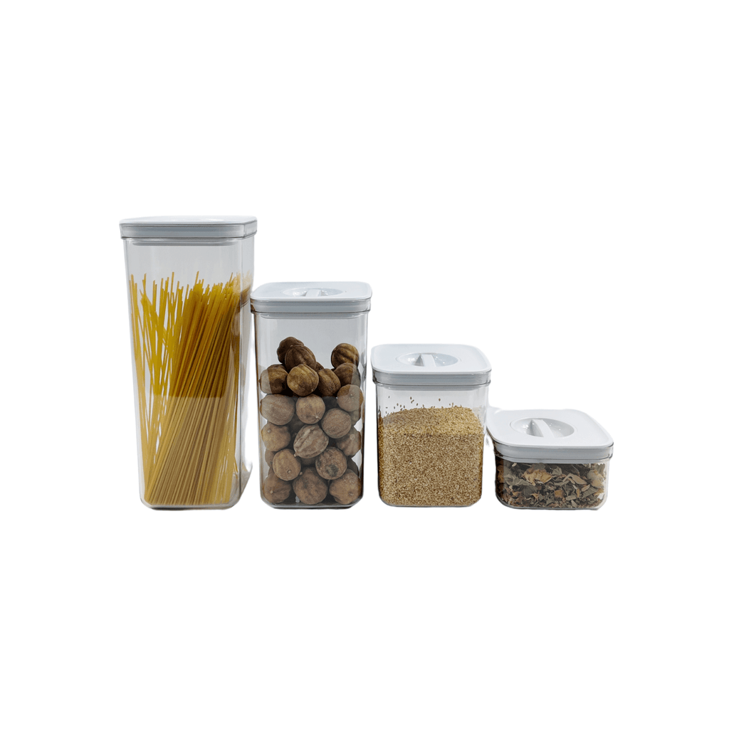 White Twist Canister Set – 16 Pack pantry storage for SueChef kitchenware
