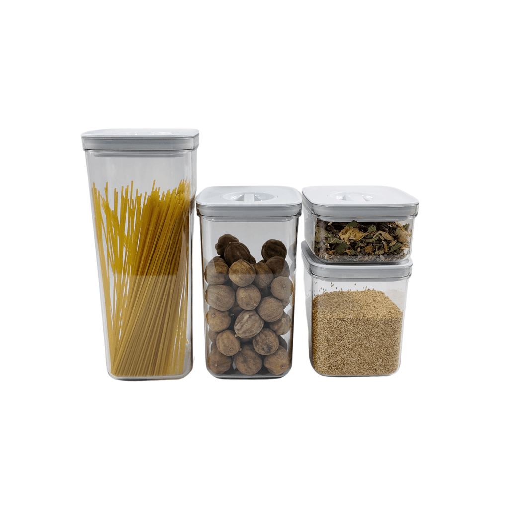White Twist Canister Set – 16 Pack pantry storage for SueChef kitchenware