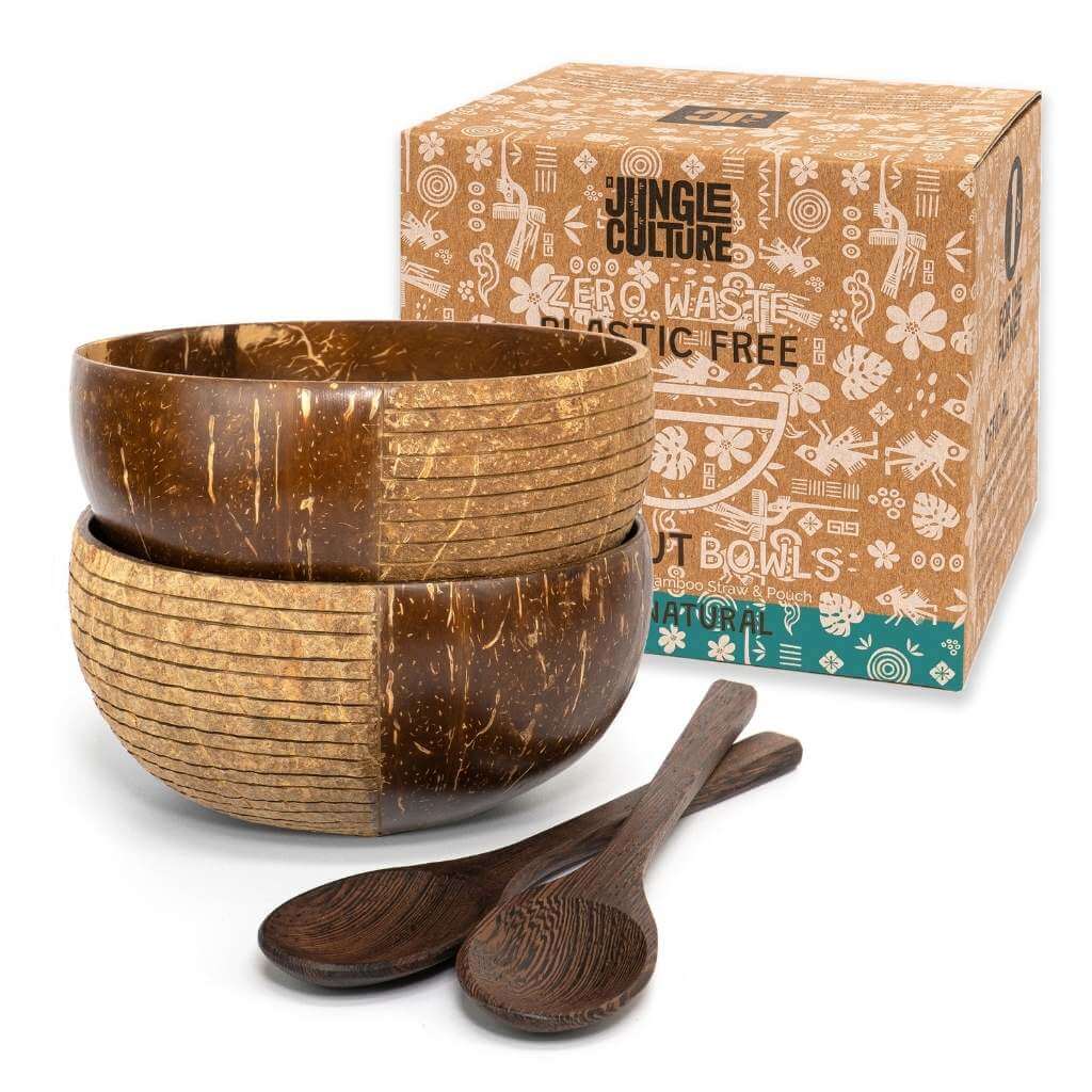Jungle Culture Coconut Bowls and Spoons Set
