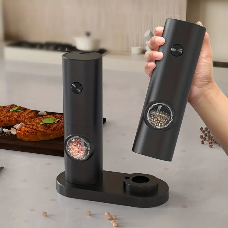 Electric Salt & Pepper Grinder Set – 2 Piece salt & pepper grinders for SueChef kitchenware