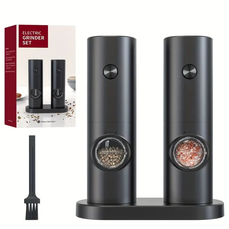 Electric Salt & Pepper Grinder Set – 2 Piece salt & pepper grinders for SueChef kitchenware