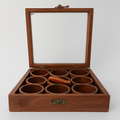 9 Compartment Wooden Spice Box with Spoon