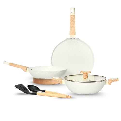 Granite Non-Stick Cookware Gift Set 3 Pcs Ivory