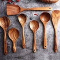 7-Piece Handcrafted Wood Cooking Spoon Set