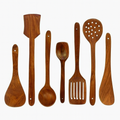 7-Piece Wooden Cooking and Serving Spoon Set