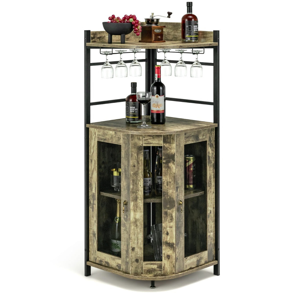 Corner Bar Cabinet – Brown