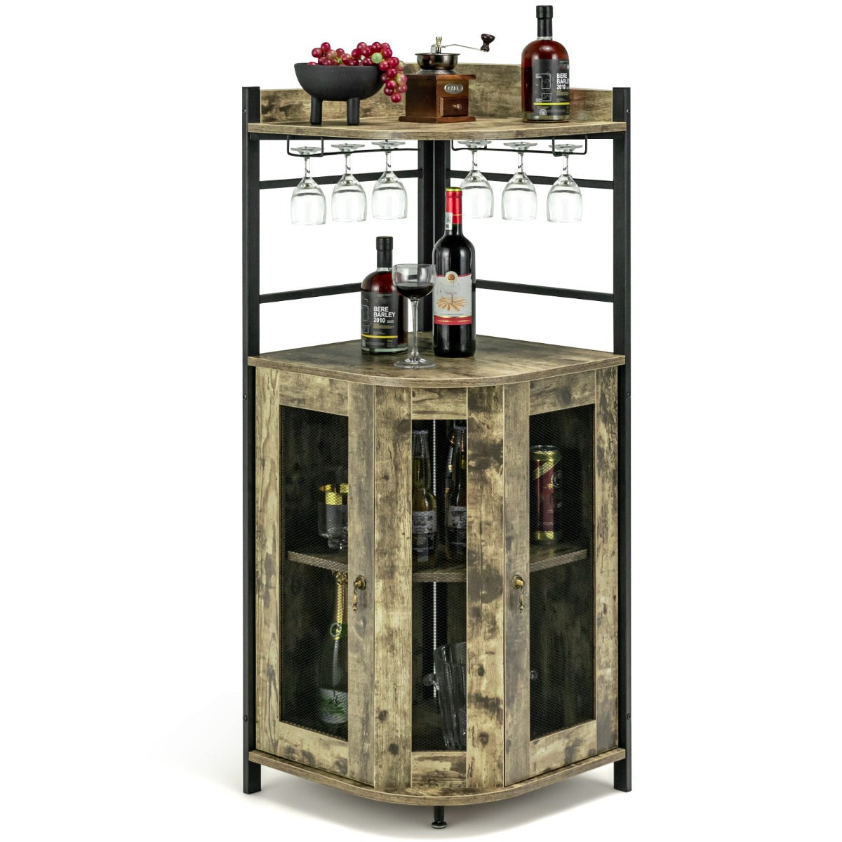 Corner Bar Cabinet – Brown