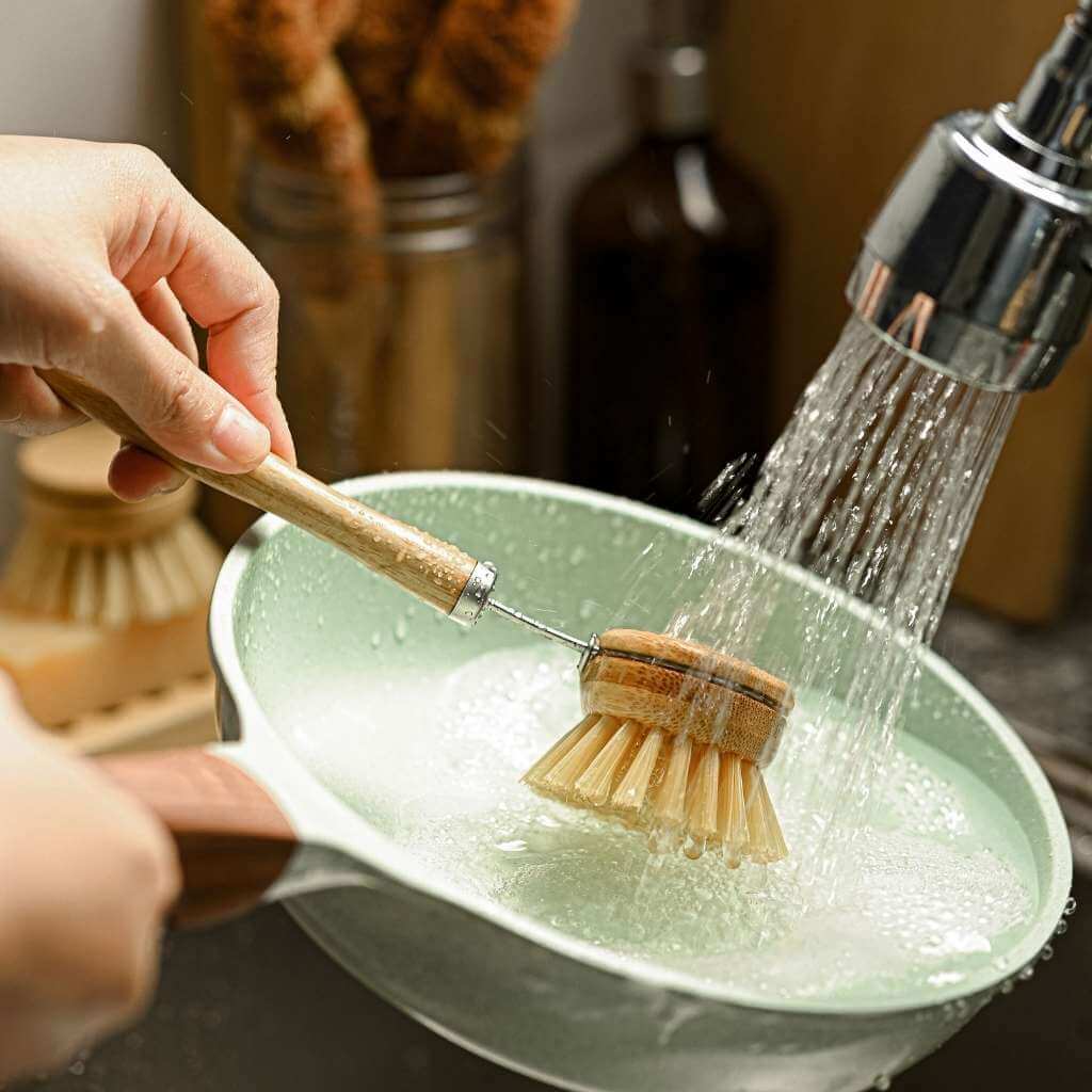 Long Handle Bamboo Dish Brush cleaning brushes for SueChef kitchenware