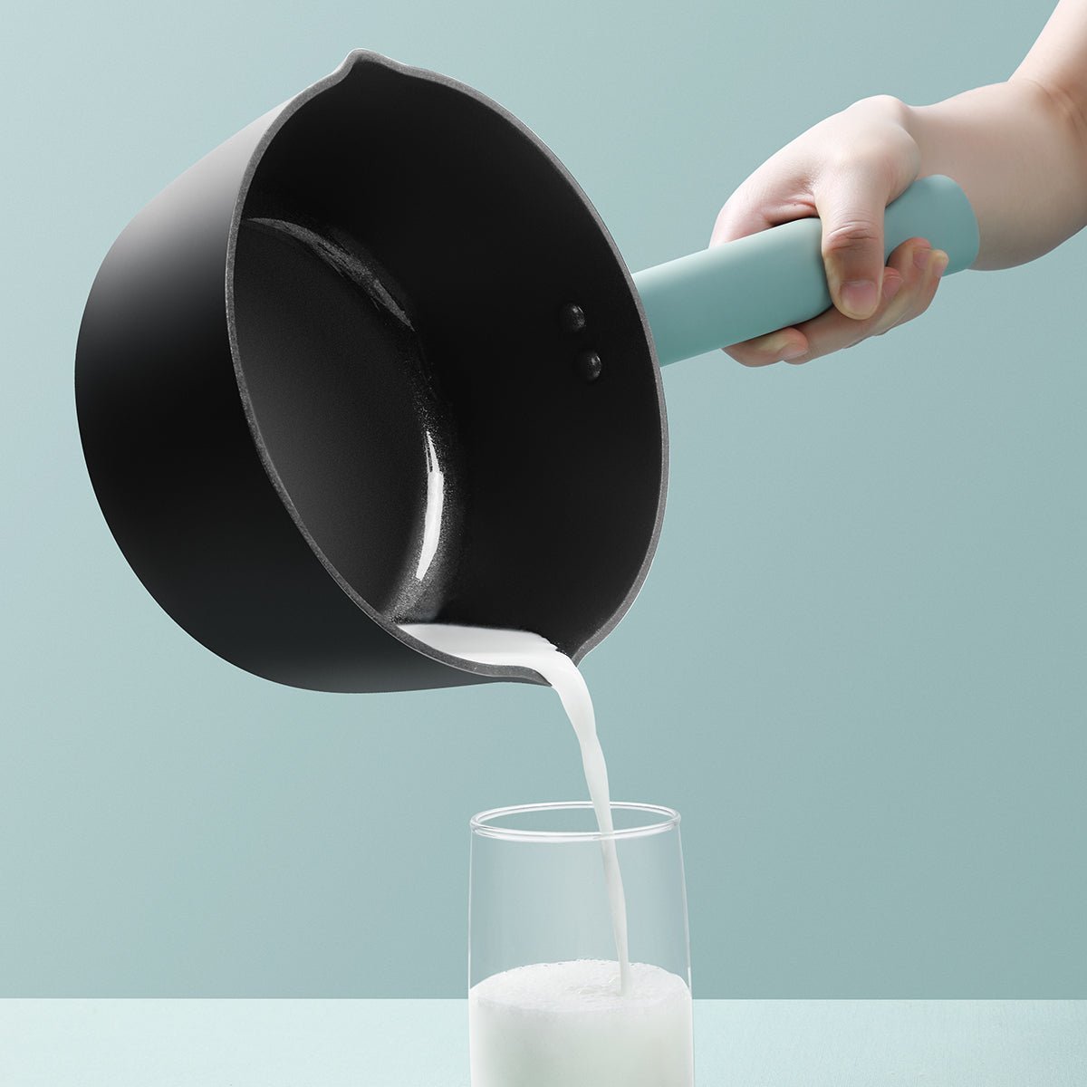 Nordic Starry Stone 18cm Black Non-stick Milk Pot - A Touch of Elegance in Your Kitchen