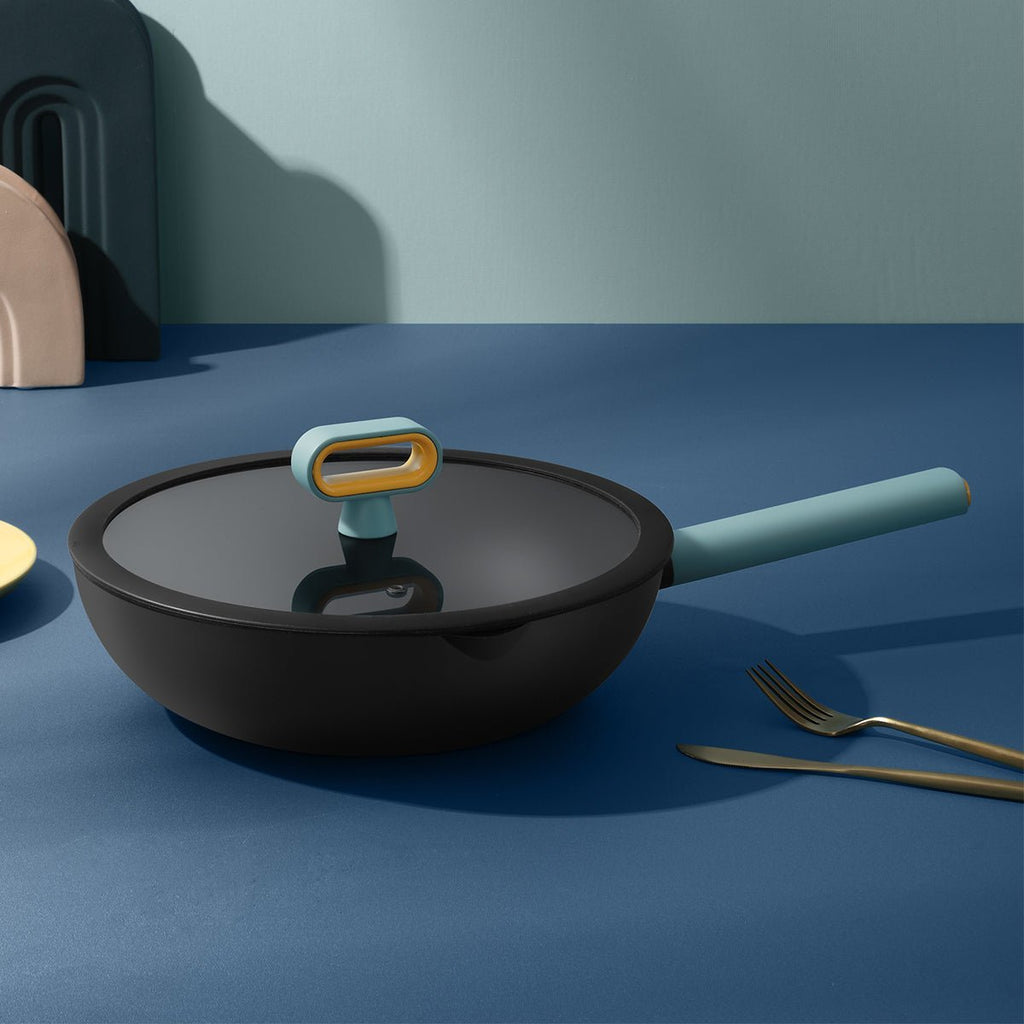 Nordic Starry Stone Wok Pan – 28cm Black