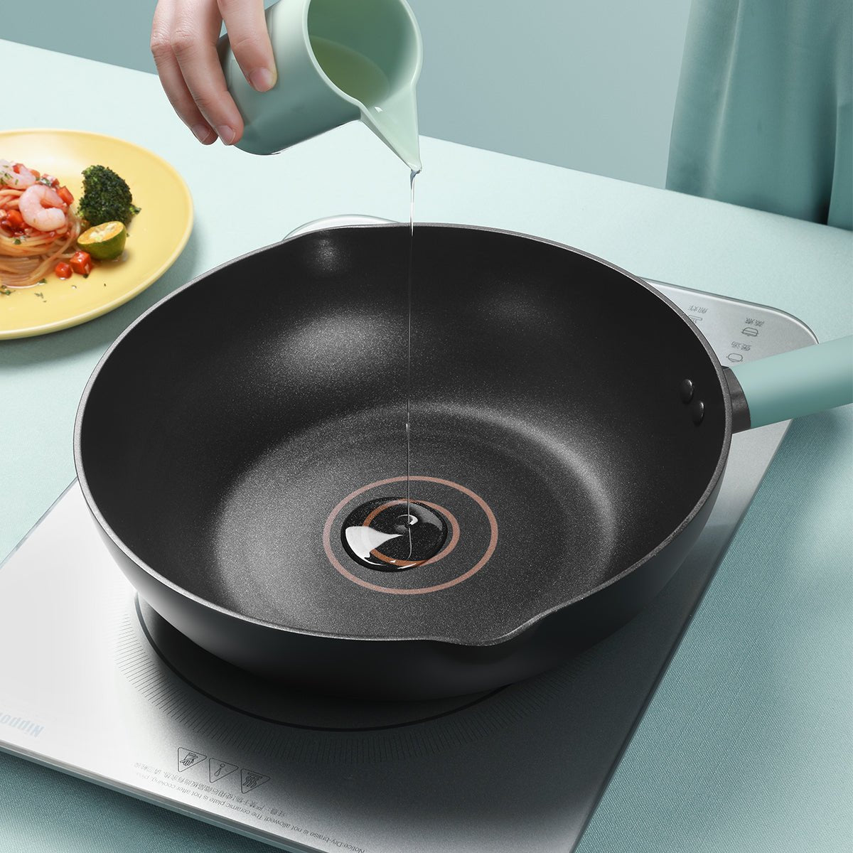 Nordic Starry Stone Wok Pan – 28cm Black