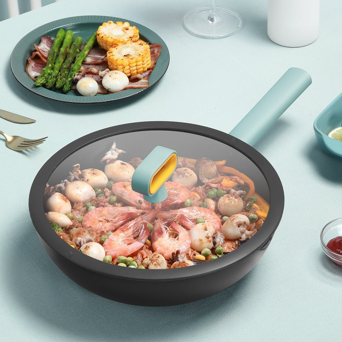 Nordic Starry Stone Wok Pan – 28cm Black