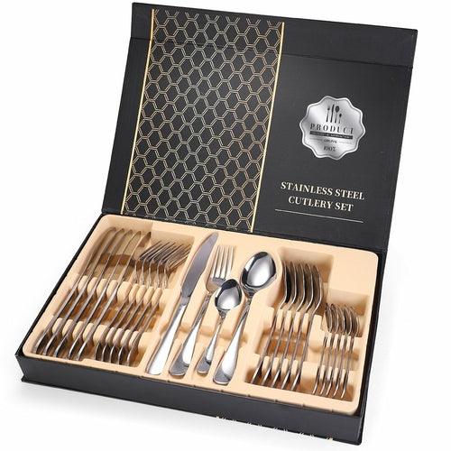 24Pcs/set Stainless Steel Tableware