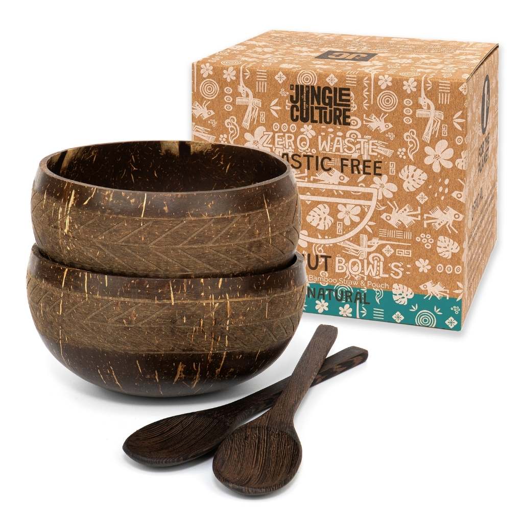 Jungle Culture Coconut Bowls and Spoons Set